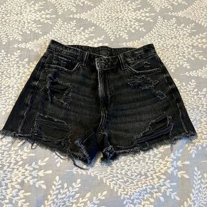 American Eagle Outfitter Black Distress Short size 0